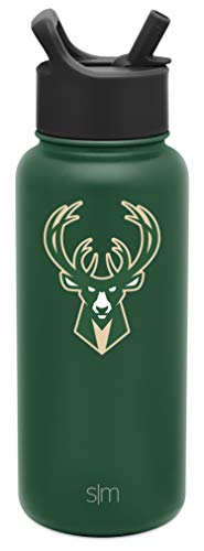 Simple Modern Officially Licensed NFL Detroit Lions Water Bottle with Straw Lid | Vacuum Insulated Stainless Steel 32oz Thermos | Summit Collection