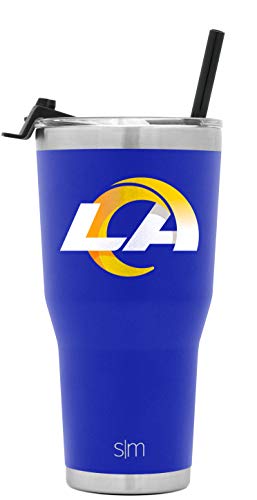 Simple Modern Officially Licensed NFL Los Angeles Rams Tumbler with Straw and Flip Lid Insulated Stainless Steel 30oz Thermos Cruiser Collection Los A