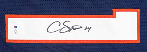 Courtland Sutton Authentic Signed Navy Pro Style Jersey Autographed BAS - 757 Sports Collectibles