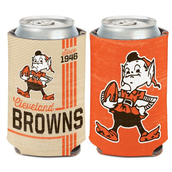 Cleveland Browns Can Cooler 12oz Vintage Design - Special Order