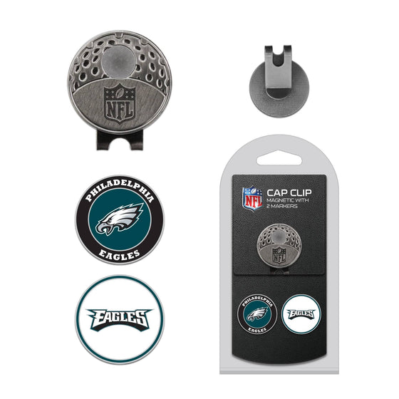 Philadelphia Eagles Cap Clip With 2 Golf Ball Markers - 757 Sports Collectibles