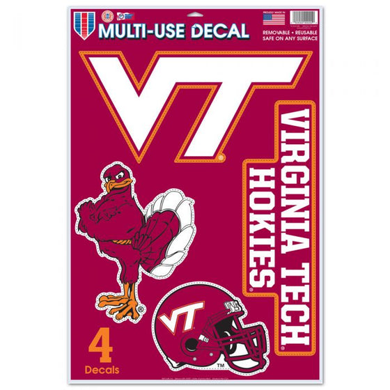 VIRGINIA TECH HOKIES MULTI-USE DECAL 11" X 17"