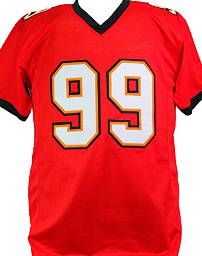 Warren Sapp Autographed Red Pro Style Jersey w/ 2 Insc- Beckett W Black - 757 Sports Collectibles