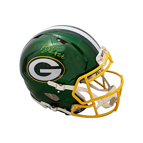 AJ Dillon Autographed Green Bay Flash Authentic Full-Size Football Helmet - BAS - 757 Sports Collectibles