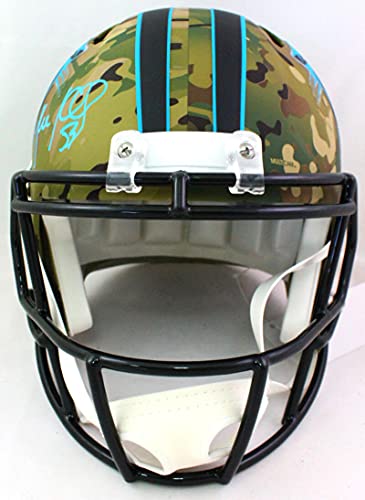 Luke Kuechly Autographed Carolina Panthers Camo F/S Helmet- Beckett W Baby Blue - 757 Sports Collectibles