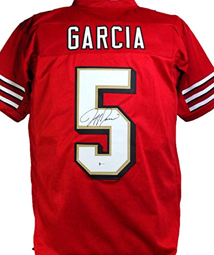 Jeff Garcia Autographed Red Pro Style Jersey- Beckett W Black - 757 Sports Collectibles