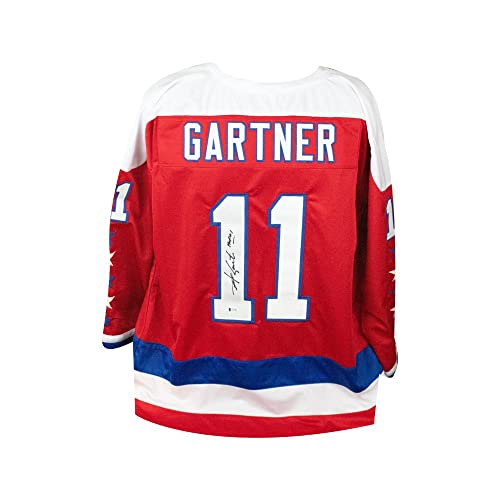 Mike Gartner HOF 01 Autographed Washington Custom Hockey Jersey - BAS - 757 Sports Collectibles