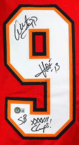 Warren Sapp Autographed Red Pro Style Jersey w/ 2 Insc- Beckett W Black - 757 Sports Collectibles