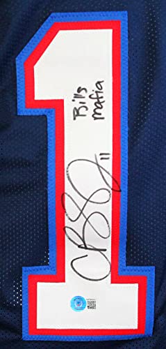 Cole Beasley Autographed Dk. Blue Pro Style Jersey w/Bills Mafia-Beckett W Hologram Black - 757 Sports Collectibles