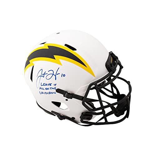 Justin Herbert Gridiron Inscrip Autographed Los Angeles Lunar Eclipse Authentic Full-Size Helmet - BAS - 757 Sports Collectibles