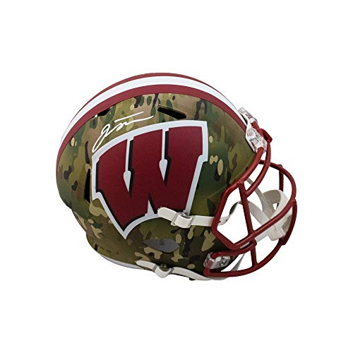 Jonathan Taylor Autographed Wisconsin Camo Replica Full-Size Football Helmet - Fanatics - 757 Sports Collectibles