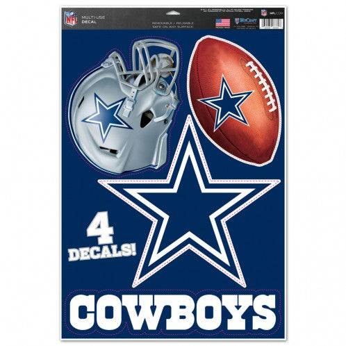 Dallas Cowboys Multi Use Decals (4 Pack) Indoor/Outdoor Repositionable - 757 Sports Collectibles