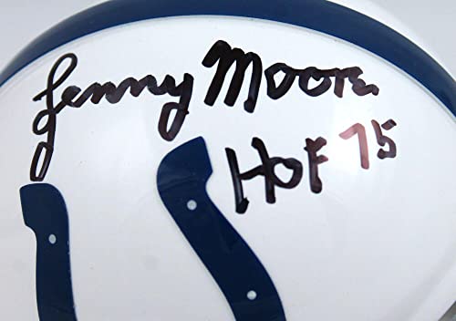 Lenny Moore Autographed Baltimore Colts Mini Helmet W/HOF-Prova Black - 757 Sports Collectibles