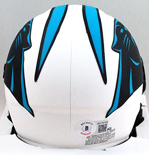 DJ Moore Autographed Carolina Panthers Lunar Speed Mini Helmet - Beckett W Baby Blue - 757 Sports Collectibles