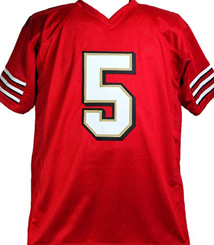 Jeff Garcia Autographed Red Pro Style Jersey- Beckett W Black - 757 Sports Collectibles