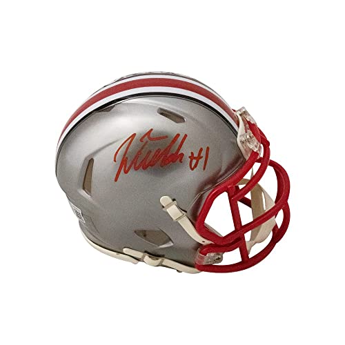 Justin Fields Autographed Ohio State Flash Mini Football Helmet - BAS (Red Ink) - 757 Sports Collectibles