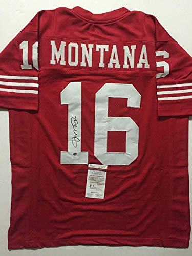 Autographed/Signed Joe Montana San Francisco Red Football Jersey JSA COA - 757 Sports Collectibles