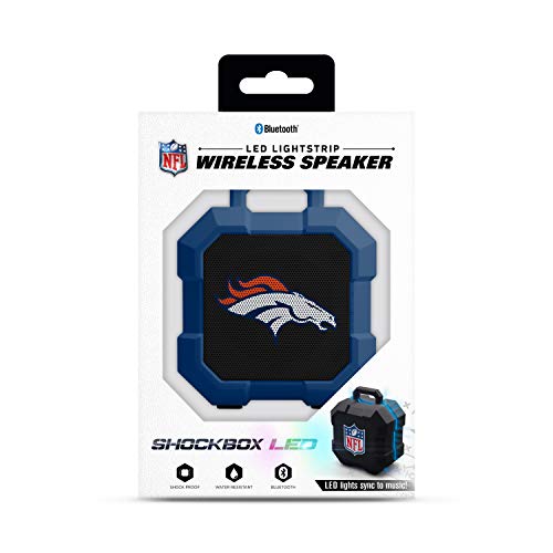 NFL Denver Broncos Shockbox LED Wireless Bluetooth Speaker, Team Color - 757 Sports Collectibles