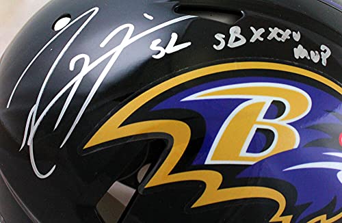 Joe Flacco/Ray Lewis Signed Ravens Speed Authentic F/S Helmet w/SB MVP- JSA W/Beckett W Holo Silver - 757 Sports Collectibles