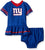 NFL New York Giants Team Jersey Dress and Diaper Cover, blue/red New York Giants, 6-12 Months - 757 Sports Collectibles