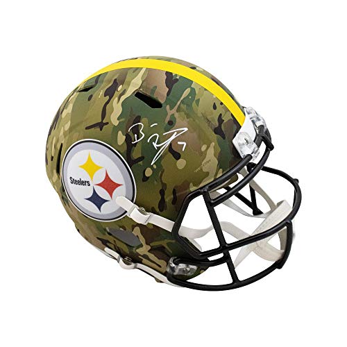 Ben Roethlisberger Autographed Steelers Camo Replica Full-Size Football Helmet - Fanatics - 757 Sports Collectibles