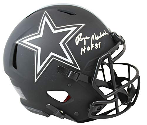 Cowboys Roger Staubach HOF 85 Signed Eclipse Full Size Speed Proline Helmet BAS - 757 Sports Collectibles