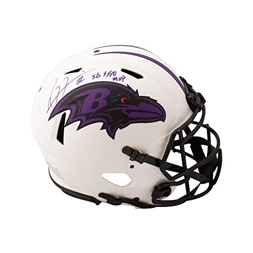 Ray Lewis SB MVP Autographed Baltimore Lunar Eclipse Authentic Full-Size Football Helmet - BAS (Purple Ink) - 757 Sports Collectibles