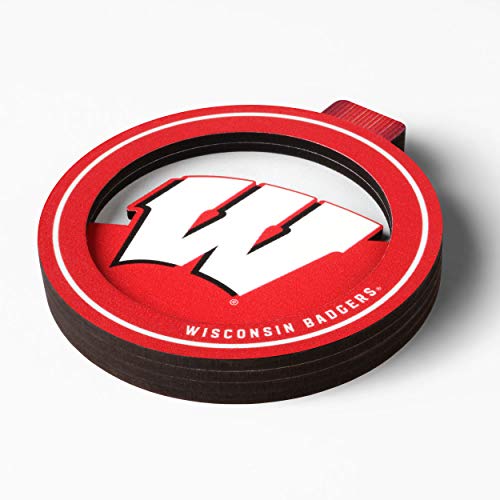 YouTheFan NCAA Wisconsin Badgers 3D Logo Series Ornament, team colors - 757 Sports Collectibles