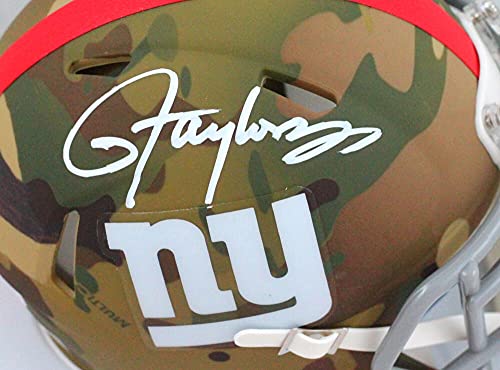 Lawrence Taylor Autographed NY Giants Camo Mini Helmet- Beckett W White - 757 Sports Collectibles