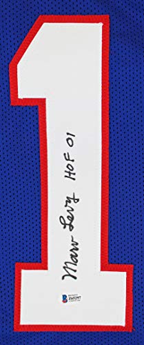 Marv Levy"HOF 01" Authentic Signed Blue Pro Style Jersey Autographed BAS - 757 Sports Collectibles