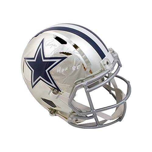 Roger Staubach HOF 85 Autographed Cowboys Chrome Replica Full-Size Football Helmet - BAS COA - 757 Sports Collectibles