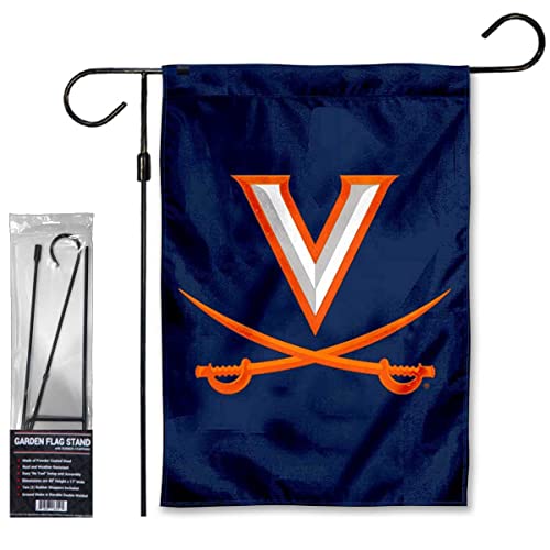 Virginia Cavaliers Garden Banner Flag with Stand Pole Holder - 757 Sports Collectibles