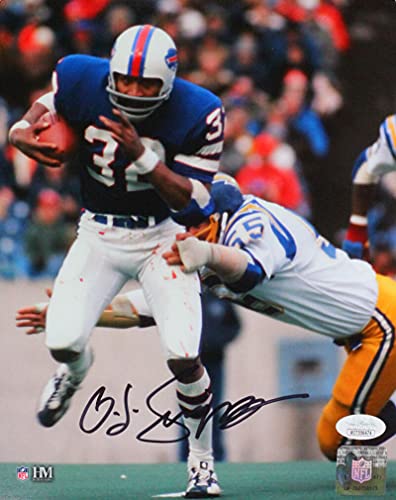 OJ Simpson Signed Buffalo Bills Run In Bloody Pants 8x10 HM Photo- JSA W Black - 757 Sports Collectibles