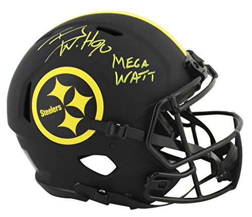 Steelers T.J. Watt Mega Watt Signed Eclipse Proline F/S Speed Helmet JSA Witness - 757 Sports Collectibles