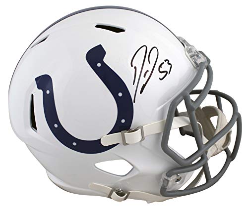 Colts Darius Leonard Authentic Signed Full Size Speed Rep Helmet BAS Witnessed - 757 Sports Collectibles