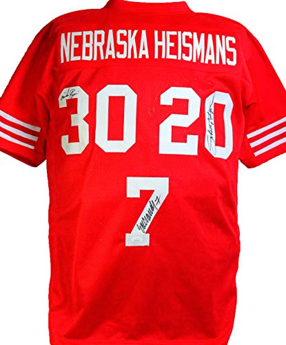 Nebraska Heisman Autographed Red College Style Jersey- JSA W Black - 757 Sports Collectibles