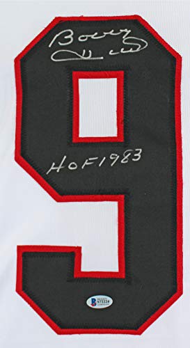 Bobby Hull"HOF 1983" Authentic Signed White Pro Style Jersey Autographed BAS - 757 Sports Collectibles