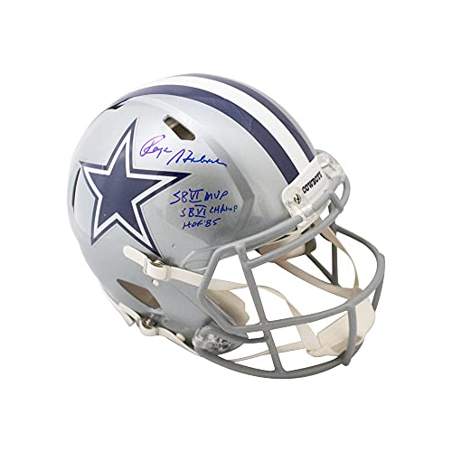 Roger Staubach Inscriptions Autographed Cowboys Speed Authentic Full-Size Helmet - BAS COA - 757 Sports Collectibles