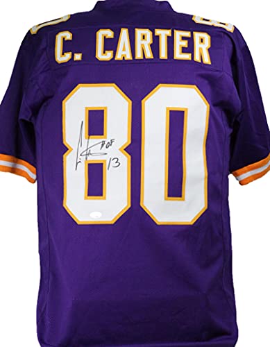 Cris Carter Autographed Purple Pro Style Jersey w/HOF- JSA W Black - 757 Sports Collectibles