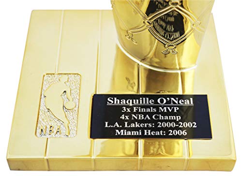 Lakers Shaquille O'Neal Signed 12" Replica Larry O'Brien Trophy BAS Witnessed - 757 Sports Collectibles