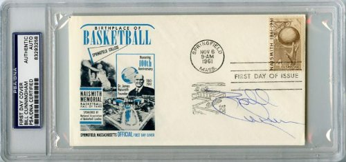 Bill Cunningham Signed 3.75X6.5 Naismith HOF First Day Cover PSA/DNA Slabbed - 757 Sports Collectibles