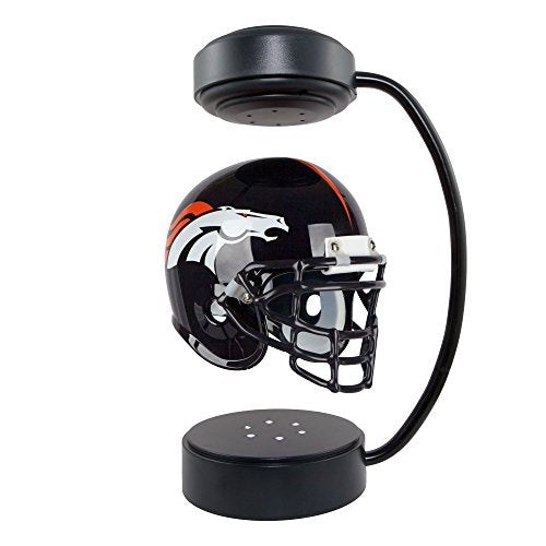 Pegasus Sports NFL Rotating Levitating Hover Helmet with LED Lighting, Denver Broncos - 757 Sports Collectibles