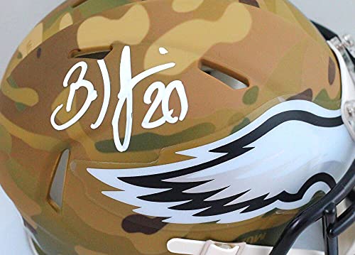 Brian Dawkins Autographed Eagles Camo Speed Mini Helmet- Beckett W White - 757 Sports Collectibles