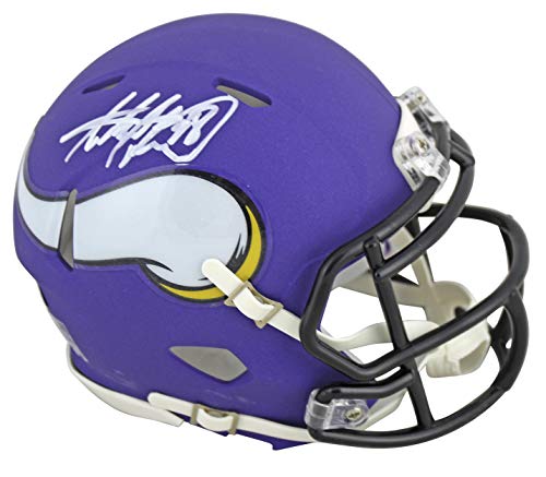 Vikings Adrian Peterson Authentic Signed Purple Speed Mini Helmet BAS Witnessed - 757 Sports Collectibles