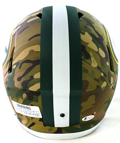 Davante Adams Autographed Packers Full Size Camo Helmet- Beckett Witnessed White - 757 Sports Collectibles