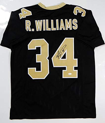 Ricky Williams Autographed Black Pro Style Jersey- JSA Witnessed Authenticated 4 Up