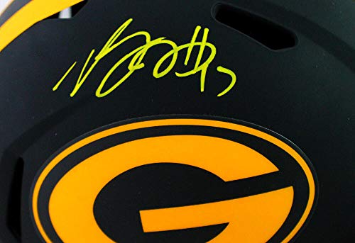 Davante Adams Autographed Packers F/S Eclipse Speed Helmet- Beckett Witnessed Yellow - 757 Sports Collectibles