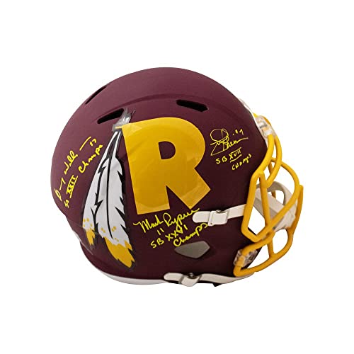 Theismann Rypien Williams SB Champs Autographed Washington AMP Replica Full-Size Football Helmet - BAS - 757 Sports Collectibles