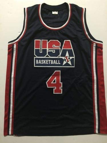 Autographed/Signed Christian Laettner Team USA Olympics Blue Basketball ...