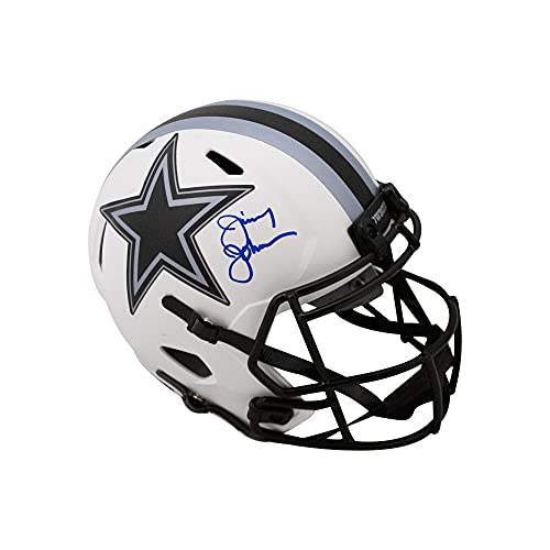 Jimmy Johnson Autographed Cowboys Lunar Eclipse Replica Full-Size Football Helmet - BAS COA - 757 Sports Collectibles